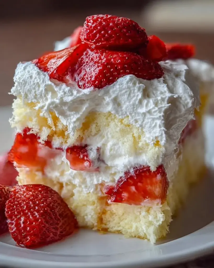 Delicious Heaven on Earth Cake, a layered dessert with cream and fruits