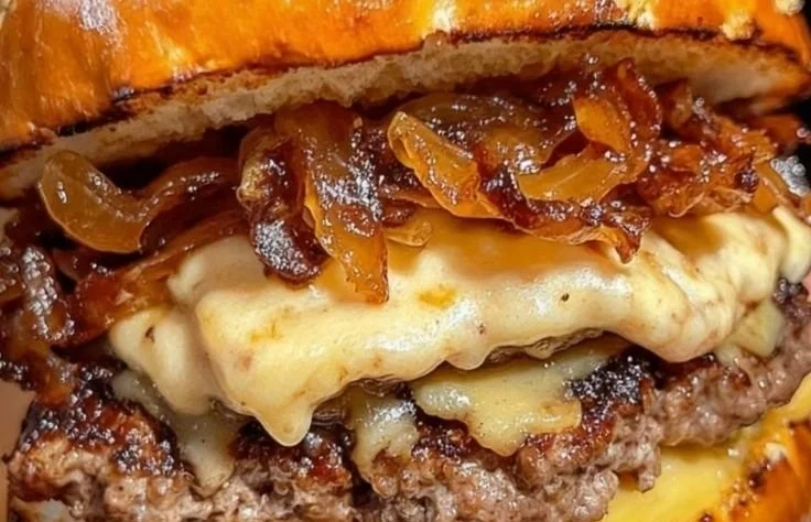 October Festival Pretzel Bun Beer Cheese Burger with toppings