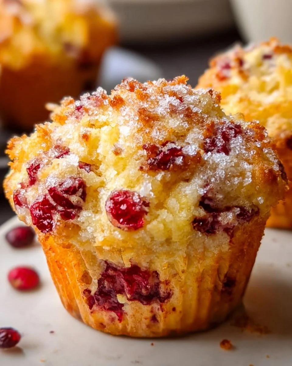 Ricotta Cranberry Orange Muffins with fresh cranberries and orange zest