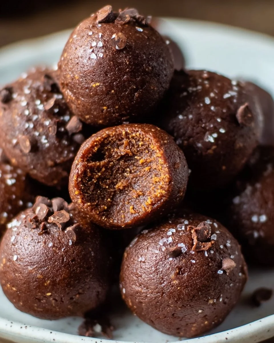 Delicious no bake brownie bites ready to enjoy as a sweet treat