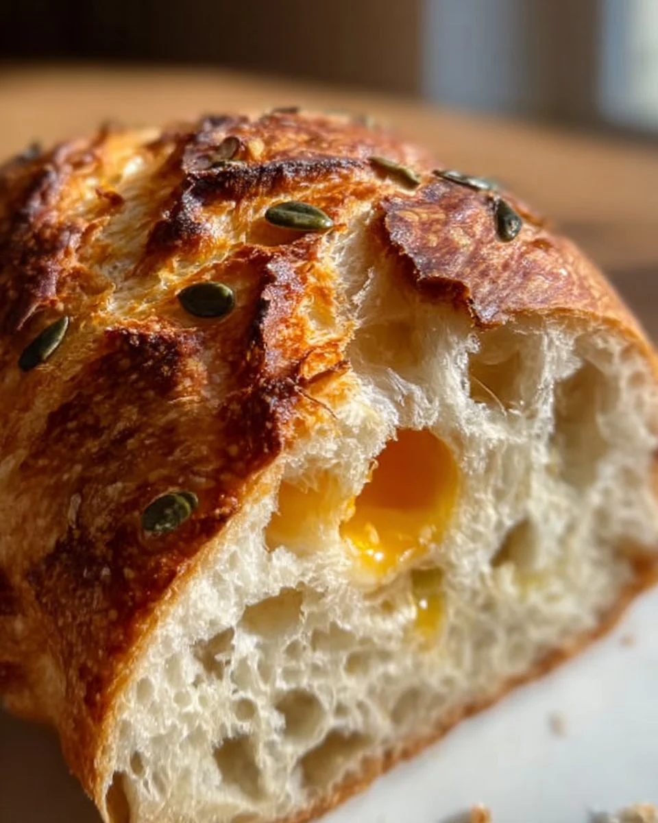Freshly baked sourdough loaf with olive oil and egg topping