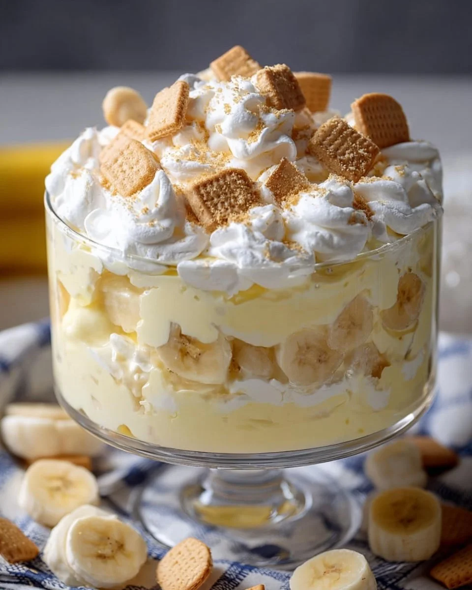Delicious Banana Pudding Fluff Salad served in a bowl