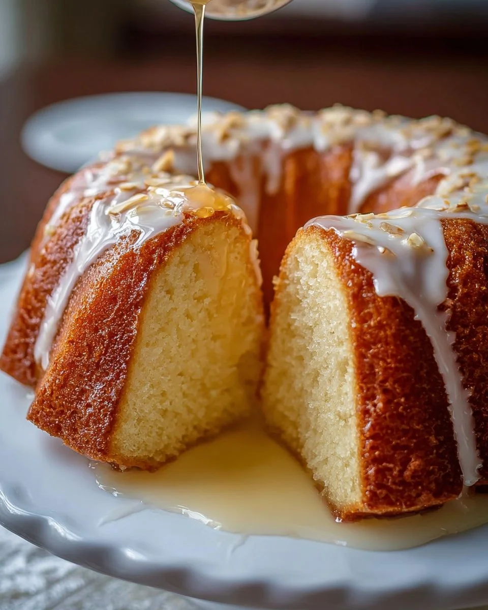 Slice of classic pound cake on a plate with a fork