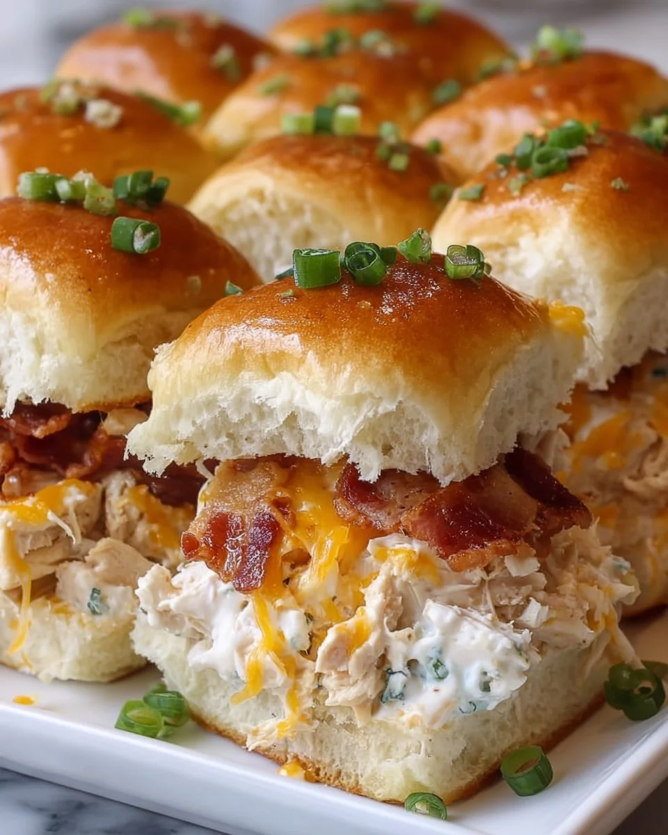 Delicious Crack Chicken Sliders served on a plate