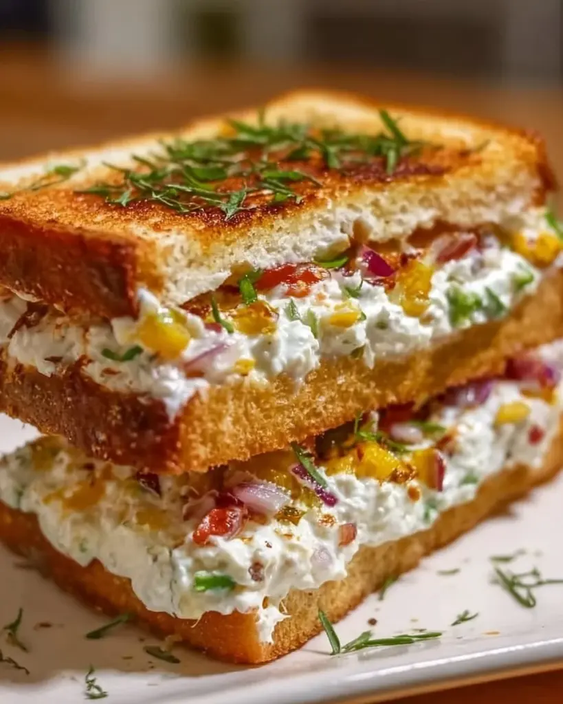 Creamy hung curd sandwich made with fresh ingredients for a delightful meal