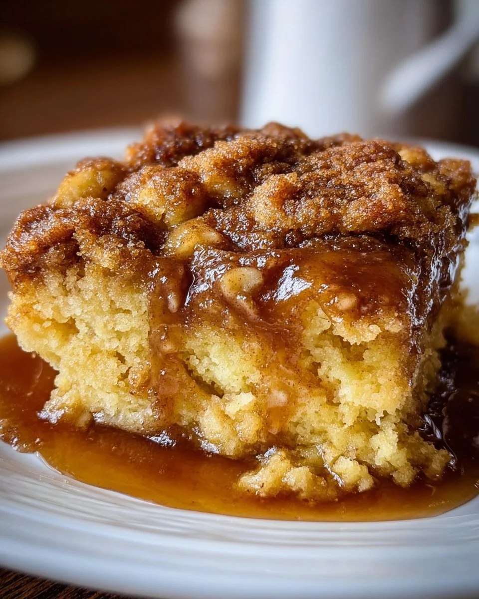 Crock Pot Apple Dump Cake served warm with whipped cream