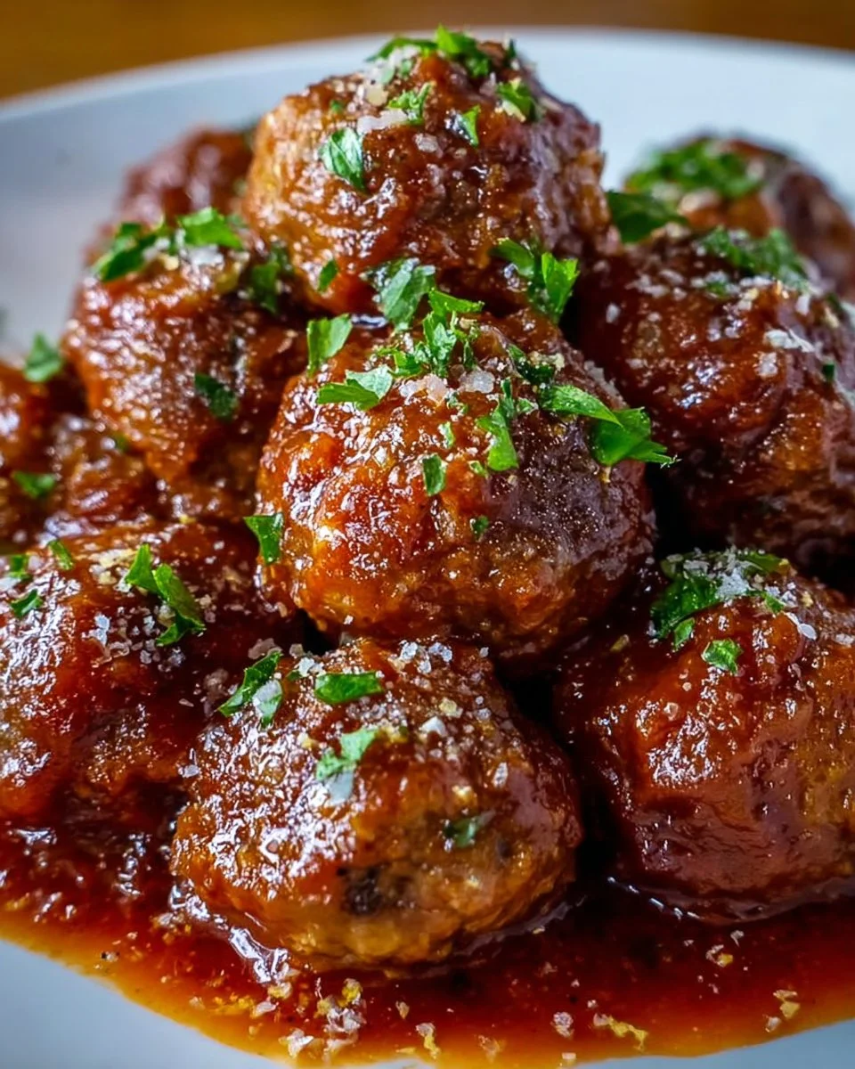 Delicious easy Crockpot meatballs recipe served in a bowl.