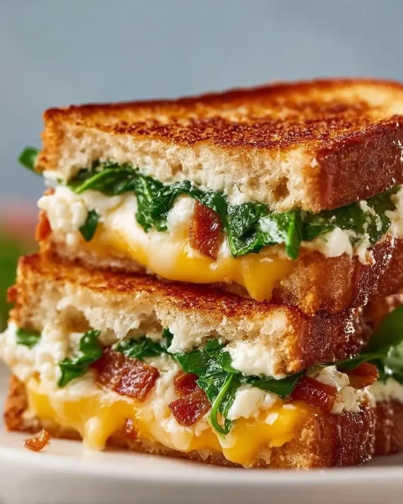 Delicious grilled cheese sandwich with golden crispy bread and melted cheese