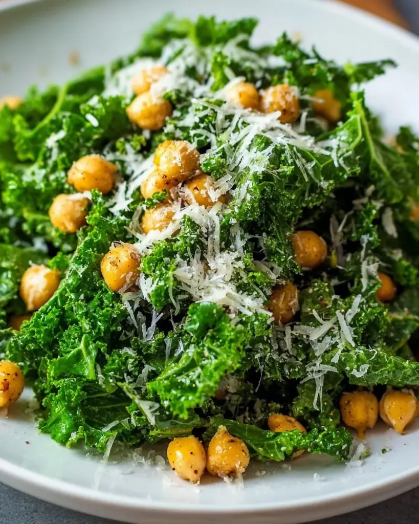 Fresh Kale Chickpea Salad with vibrant vegetables and dressing