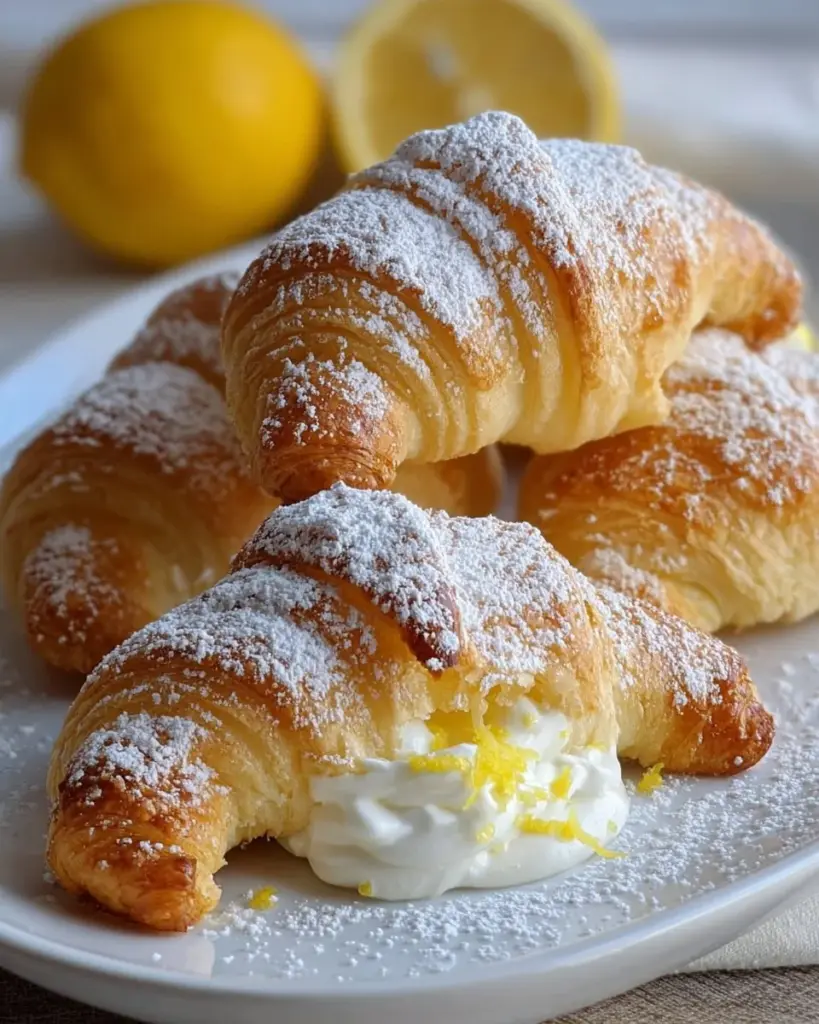 Lemon Cream Cheese Crescent Rolls fresh out of the oven, ready to serve.