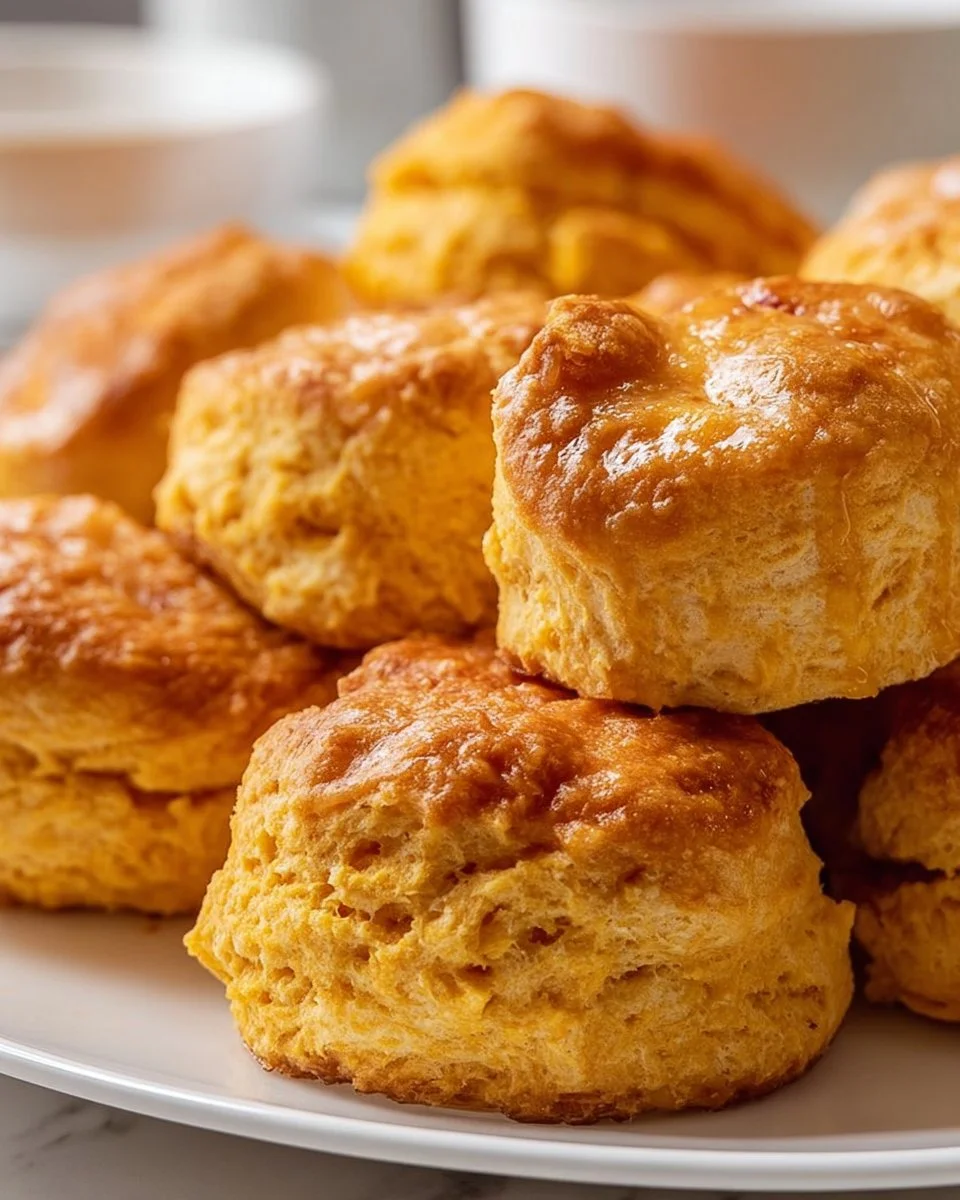 Sweet Potato Butter Swim Biscuits with a buttery topping and golden color