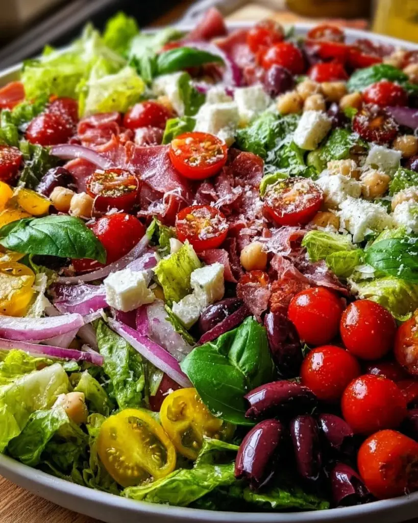 Italian Chopped Salad with fresh ingredients and dressing