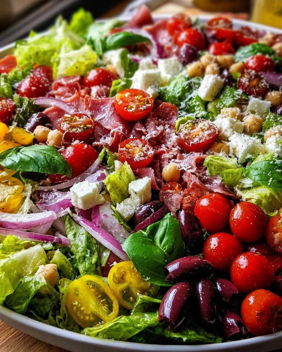 Italian Chopped Salad with fresh ingredients and dressing